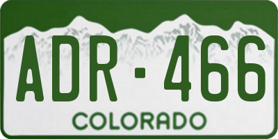 CO license plate ADR466