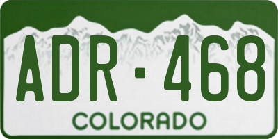 CO license plate ADR468