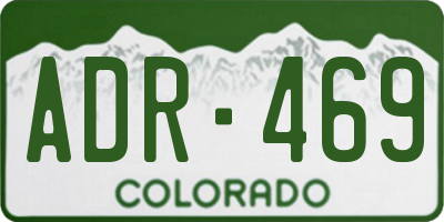 CO license plate ADR469