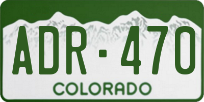 CO license plate ADR470