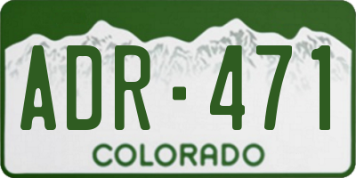CO license plate ADR471