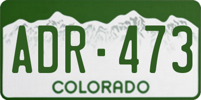 CO license plate ADR473