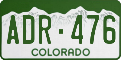 CO license plate ADR476