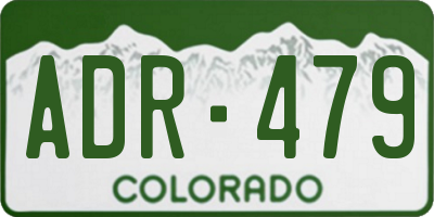 CO license plate ADR479