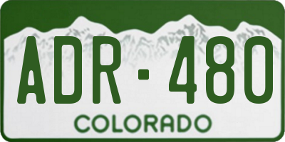 CO license plate ADR480