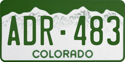 CO license plate ADR483