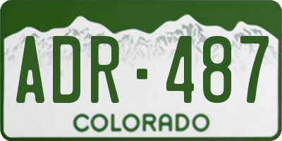 CO license plate ADR487