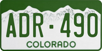 CO license plate ADR490