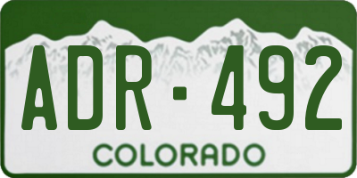 CO license plate ADR492