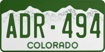 CO license plate ADR494