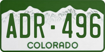 CO license plate ADR496