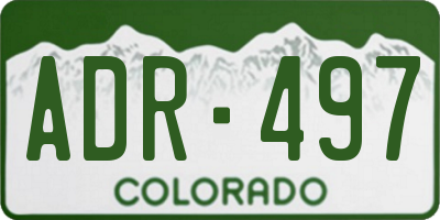 CO license plate ADR497