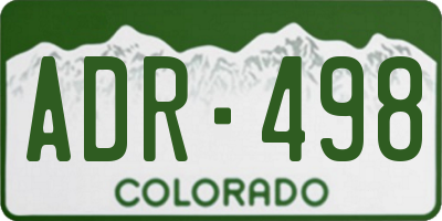 CO license plate ADR498