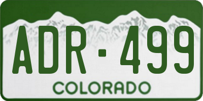 CO license plate ADR499