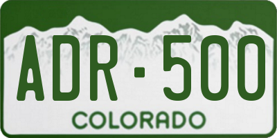 CO license plate ADR500