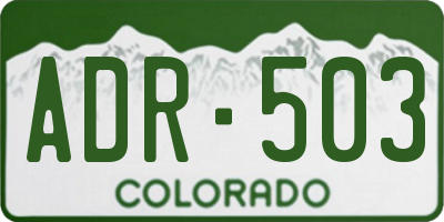 CO license plate ADR503