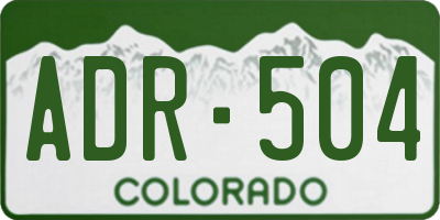 CO license plate ADR504