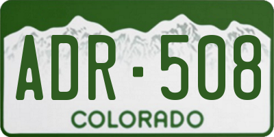 CO license plate ADR508