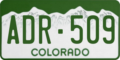 CO license plate ADR509