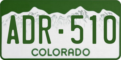 CO license plate ADR510