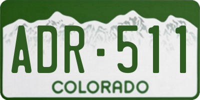 CO license plate ADR511