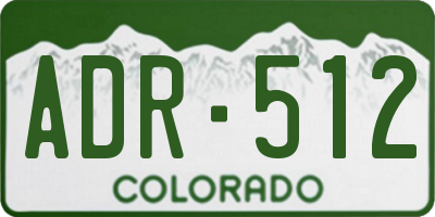 CO license plate ADR512