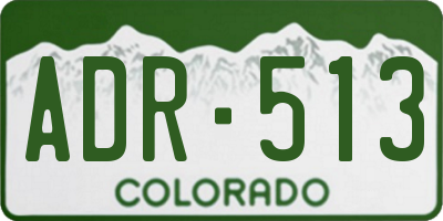CO license plate ADR513