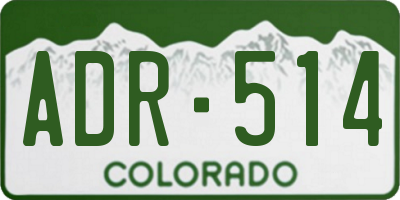 CO license plate ADR514