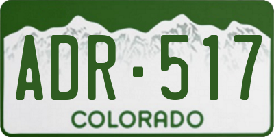CO license plate ADR517