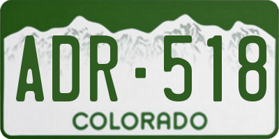 CO license plate ADR518