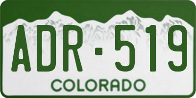 CO license plate ADR519