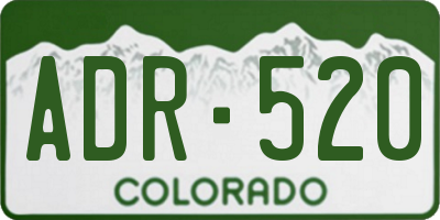 CO license plate ADR520
