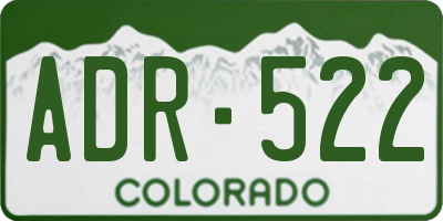 CO license plate ADR522