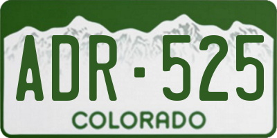 CO license plate ADR525