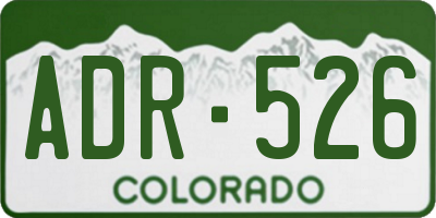 CO license plate ADR526