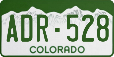 CO license plate ADR528