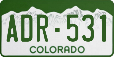 CO license plate ADR531