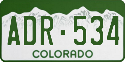 CO license plate ADR534