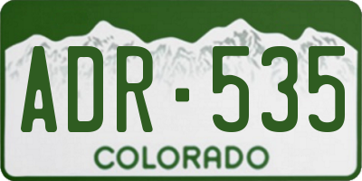 CO license plate ADR535
