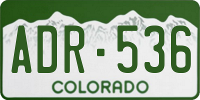 CO license plate ADR536