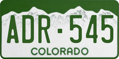 CO license plate ADR545