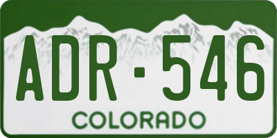 CO license plate ADR546