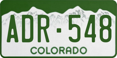 CO license plate ADR548