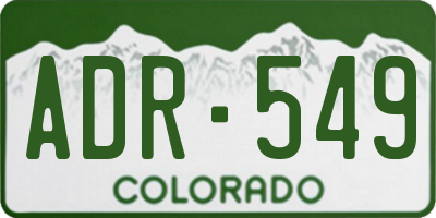 CO license plate ADR549