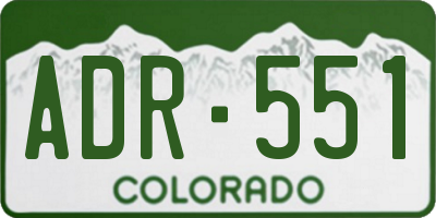 CO license plate ADR551