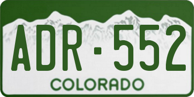 CO license plate ADR552