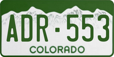 CO license plate ADR553