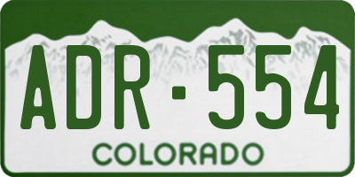 CO license plate ADR554