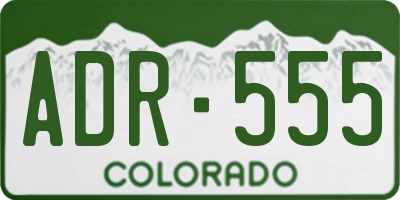 CO license plate ADR555