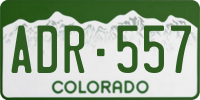 CO license plate ADR557